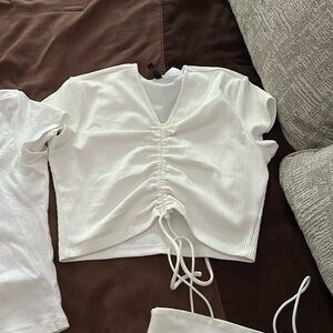 4 white crop tops